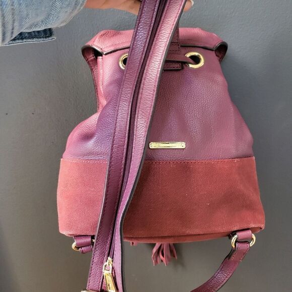 Rebecca Minkoff Mansfield Burgundy Leather Brit Brass Convertible Backpack Purse main image 8